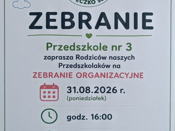 Zapraszamy na zebranie - Początek roku szkolnego